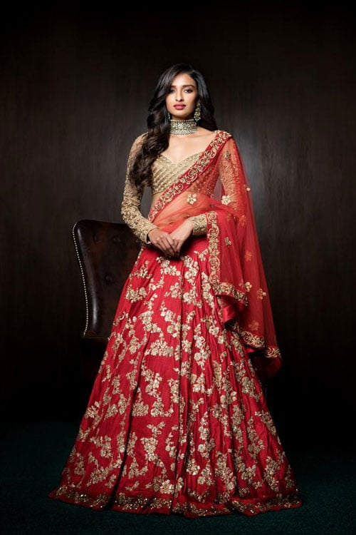 Buy Online Bridal lehenga Red and Golden Zari Work | Zardozi Fashion