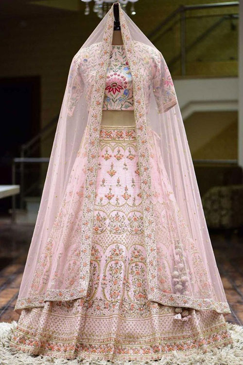 Blue and Pink Designer wedding/bridal lehenga | Designer lehenga choli, Bridal  lehenga, Lehenga